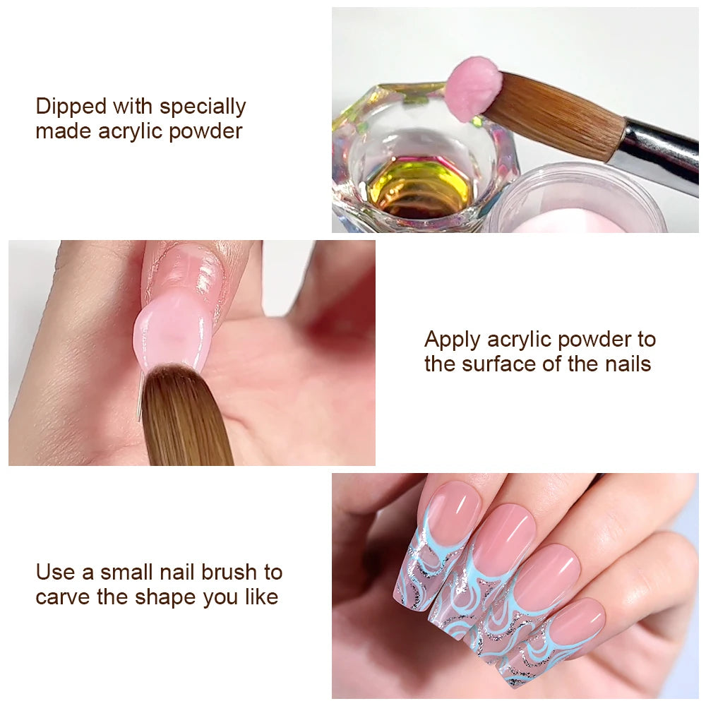 1Pc Kolinsky Sable Acrylic Brush UV Gel Carving Pen Brush Liquid Powder DIY Nail Drawing Flat round Red Wood Nail Art Brush