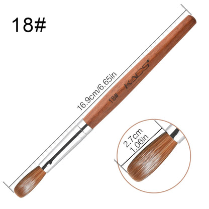 1Pc Kolinsky Sable Acrylic Brush UV Gel Carving Pen Brush Liquid Powder DIY Nail Drawing Flat round Red Wood Nail Art Brush