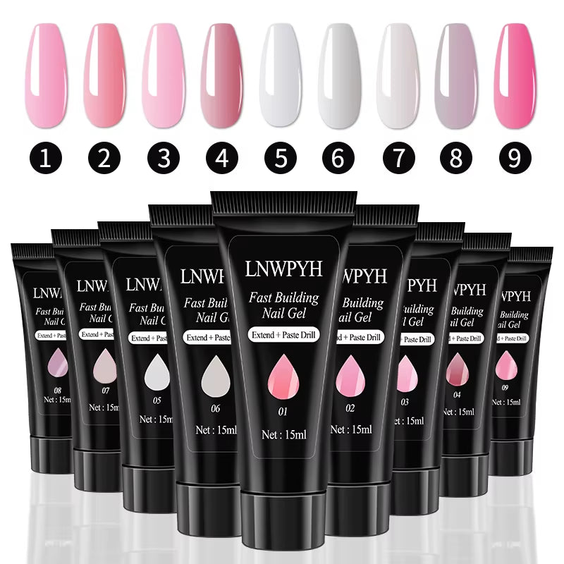 Nail Gel Kit with LED Nail Light Dryer Nail Drill Machine Poly Nail Extension Gel Varnish Kit Soak off Polish Manicure Tools Kit