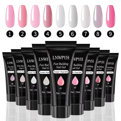 Nail Gel Kit with LED Nail Light Dryer Nail Drill Machine Poly Nail Extension Gel Varnish Kit Soak off Polish Manicure Tools Kit