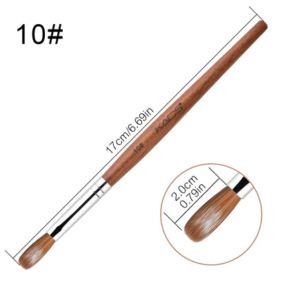 1Pc Kolinsky Sable Acrylic Brush UV Gel Carving Pen Brush Liquid Powder DIY Nail Drawing Flat round Red Wood Nail Art Brush