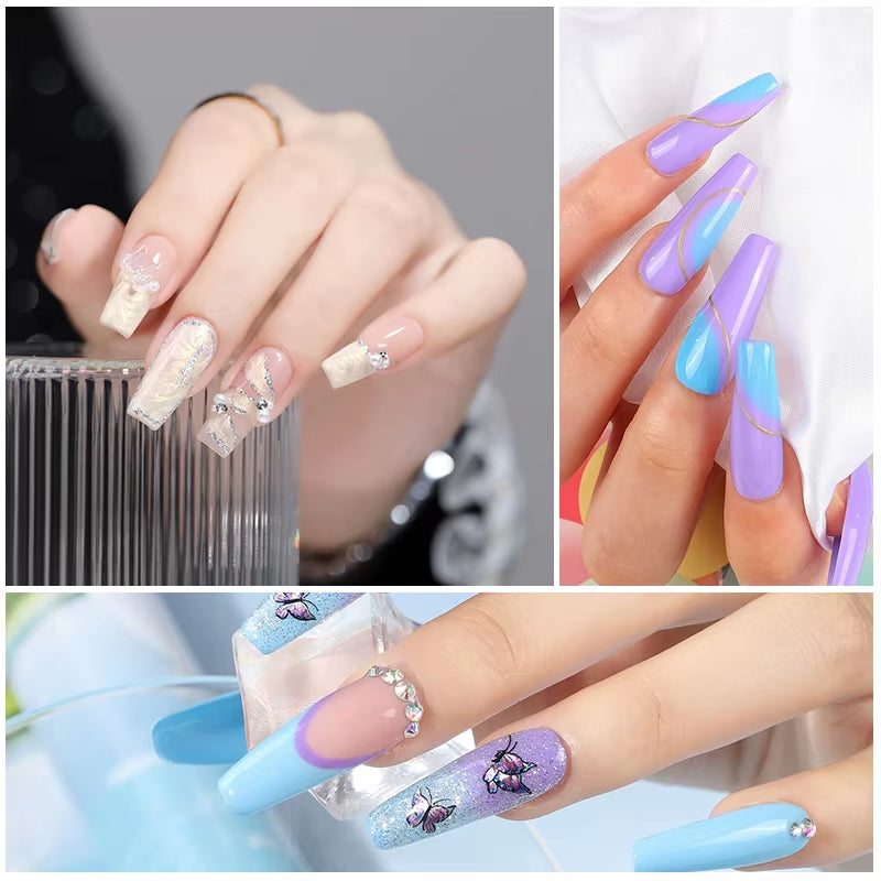 Nail Gel Kit with LED Nail Light Dryer Nail Drill Machine Poly Nail Extension Gel Varnish Kit Soak off Polish Manicure Tools Kit