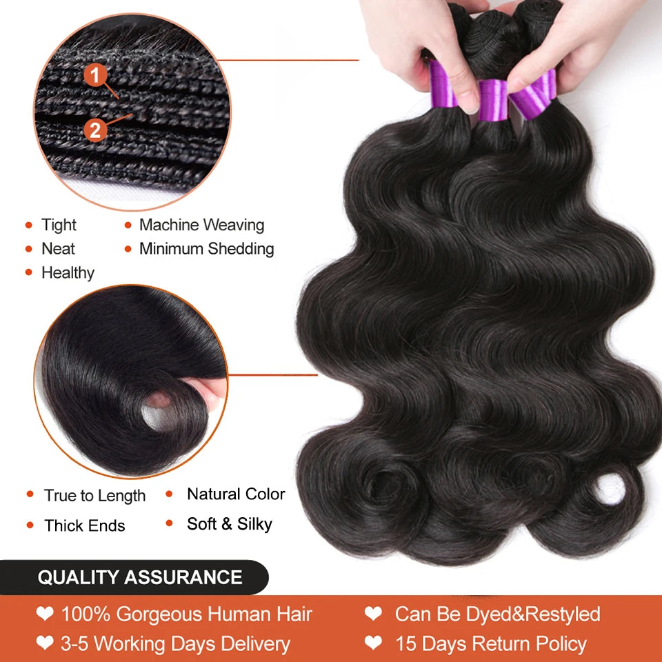 Peruvian Body Wave Bundles Remy Wavy Human Hair Extensions 3 4 Bundles Deals 100% Body Wave Human Hair Bundles