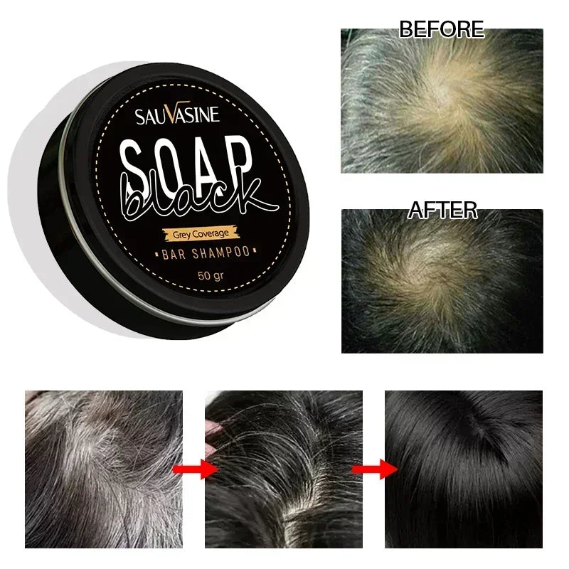 Hair Shampoo Soap Bar Cover Gray Hair Polygonum Multiflorum Dye Canas Hair Dye Shampoo Black Soap White Hair to Black Soap Cover