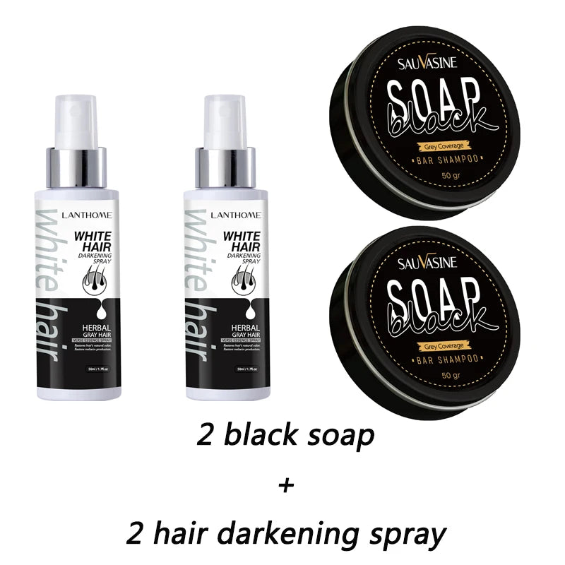 Hair Shampoo Soap Bar Cover Gray Hair Polygonum Multiflorum Dye Canas Hair Dye Shampoo Black Soap White Hair to Black Soap Cover