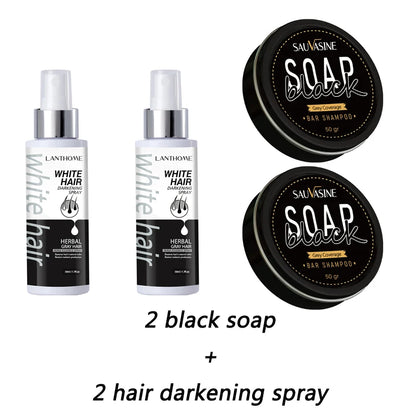 Hair Shampoo Soap Bar Cover Gray Hair Polygonum Multiflorum Dye Canas Hair Dye Shampoo Black Soap White Hair to Black Soap Cover