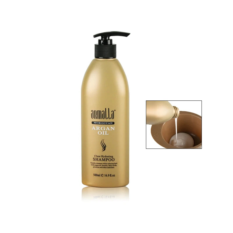 Morocco Argan Oil Treatment Damaged Dry 500Ml Natural Shampoo+500Ml Deep Conditioner+500Ml Argan Oil Hair Mask